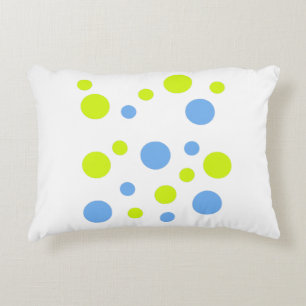 Happy Funky Yellow Blue Bubbles Decorative Cushion