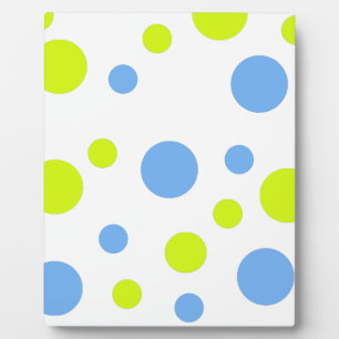 Happy Funky Yellow Blue Bubbles Plaque