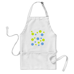 Happy Funky Yellow Blue Bubbles Standard Apron