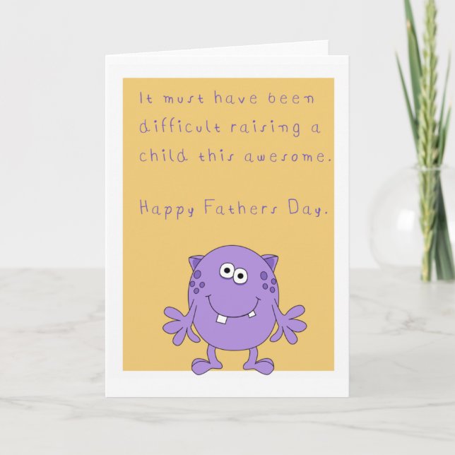 Happy funny fathers day with monster card (Front)