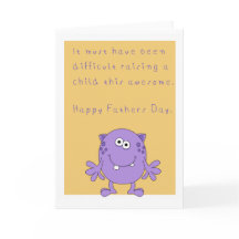 Happy funny fathers day with monster