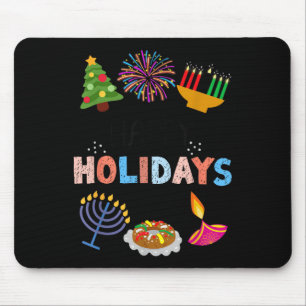 Happy Funny Holidays Diwali Kwanzaa Hanukkah Chris Mouse Pad