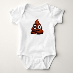 happy funny poop emoji baby bodysuit