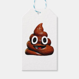 happy funny poop emoji gift tags