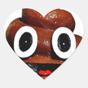 happy funny poop emoji heart sticker