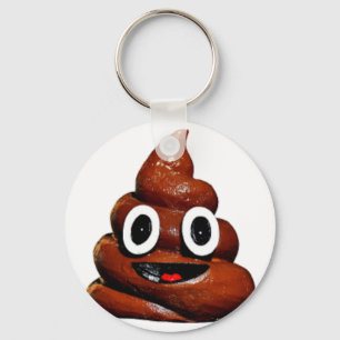 happy funny poop emoji key ring