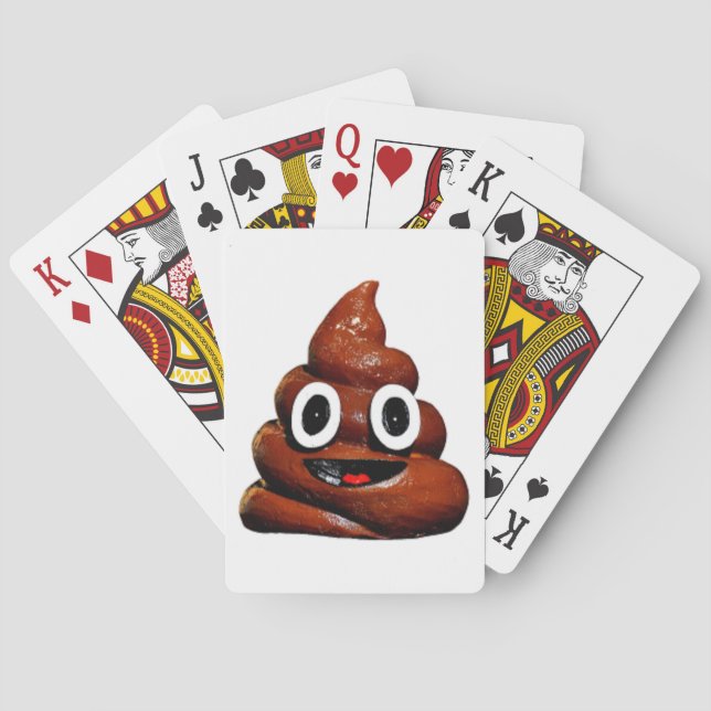 happy funny poop emoji playing cards (Back)