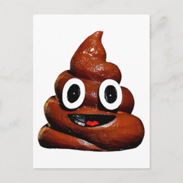 happy funny poop emoji postcard (Front)