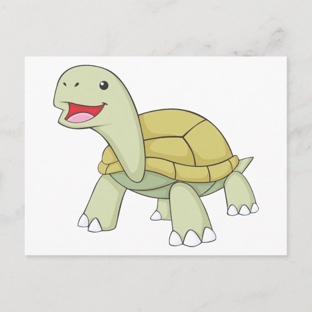 Happy Galapagos Tortoise Postcard (Front)