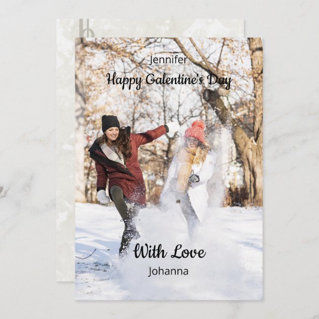 Happy Galentine’s Day Custom Photo - Best Friends Card (Front/Back)