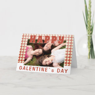 Happy Galentine`s Day Heart Photo Friend Holiday Card