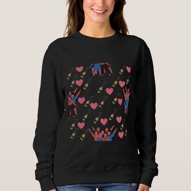 Happy Galentine S Day Party Wine Sweatshirt (Front)