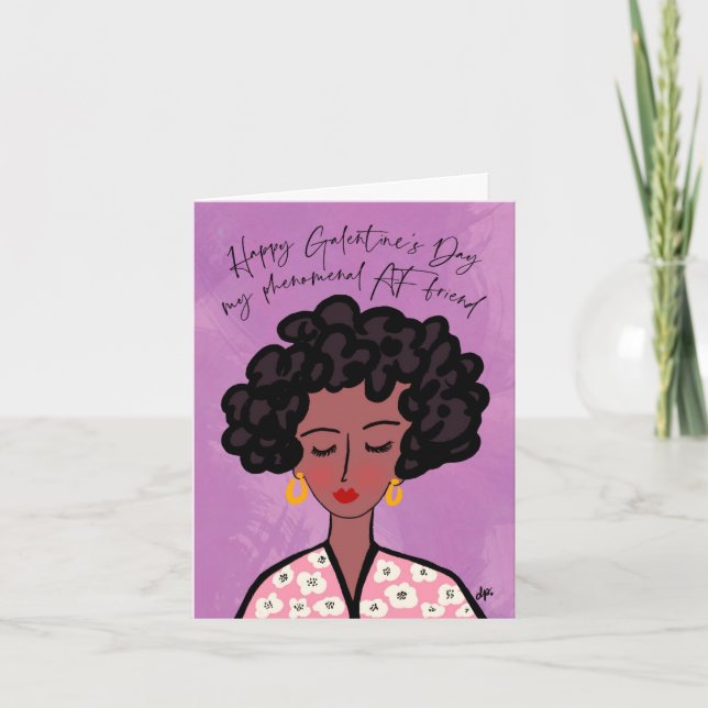 Happy Galentine’s Day Phenomenal AF Friend Holiday Card (Front)
