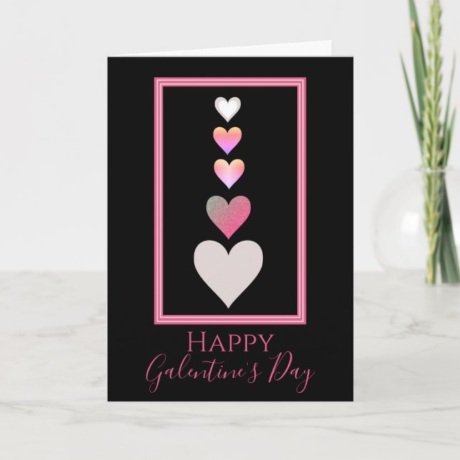Happy Galentine's Day Best Friend Cute Hearts Holiday Card (Front)