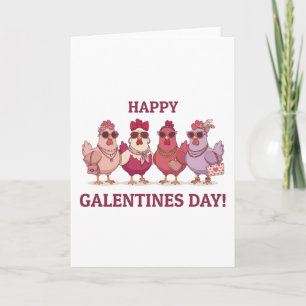 Happy Galentines Day Chicken Squad Cute Funny Hens Holiday Card