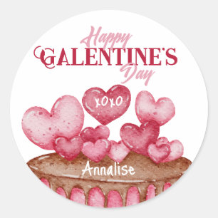 Happy Galentine's Day Classic Round Sticker