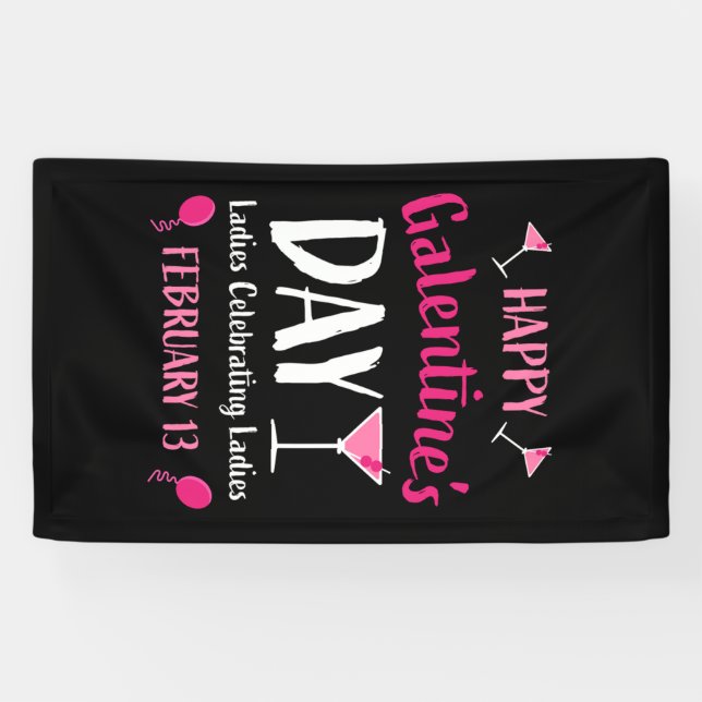 Happy Galentine's Day February 13 Banner (Horizontal)