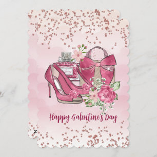 Happy Galentine's Day Feminine Designs Holiday Card