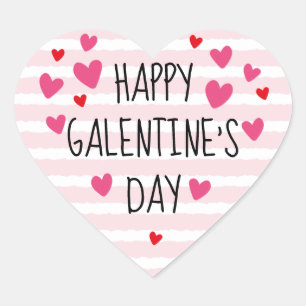 Happy Galentine's Day Heart Stickers