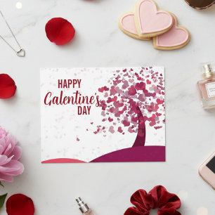 Happy Galentine's Day Heart Tree Postcard