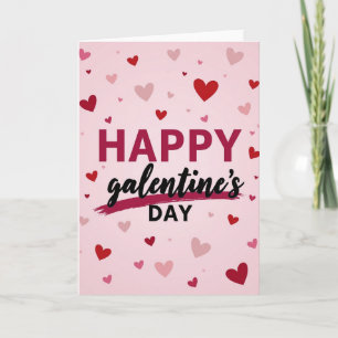 Happy Galentines Day Matte Hearts Card