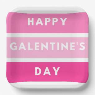 Happy Galentine's Day Paper Plate