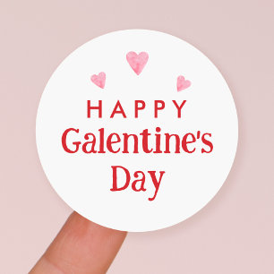 Happy Galentine's Day Party Favour Classic Round Sticker