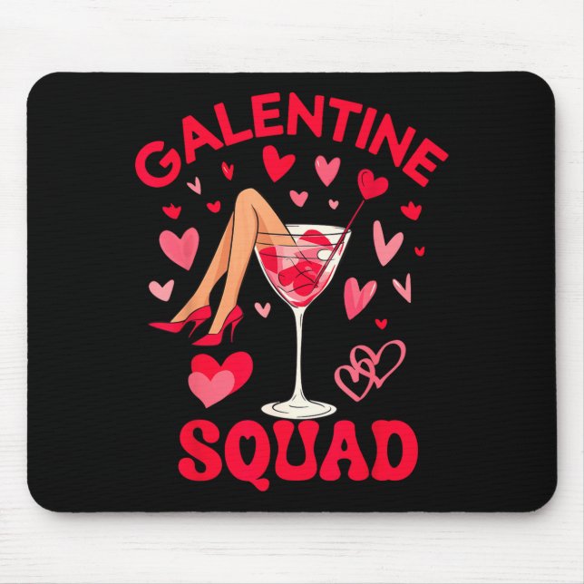 Happy Galentines Squad Valentine's Girls Day Febru Mouse Pad (Front)