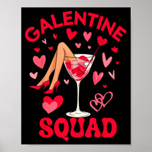 Happy Galentines Squad Valentine's Girls Day Febru Poster