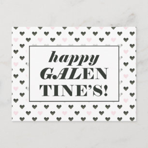 Happy Galentine's   Watercolor Hearts Postcard