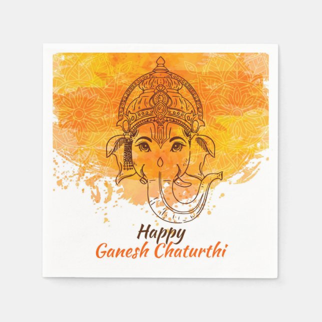 Happy Ganesh Chaturthi Napkin (Front)