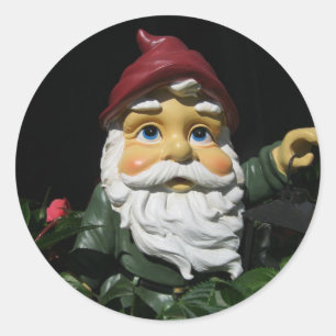 Happy Garden Gnome Classic Round Sticker