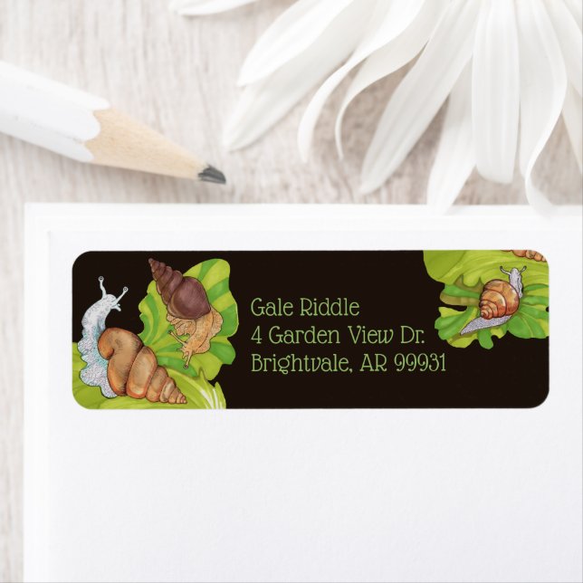 Happy Garden Snails on Leafs  (Insitu)