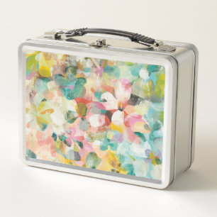 Happy Garden   Soft Pastel Petals Metal Lunch Box