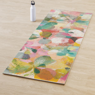 Happy Garden Soft Pastel Petals Yoga Mat