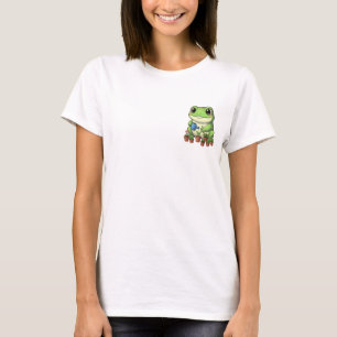 Happy Gardening Frog with Watering Can & Potted T-Shirt