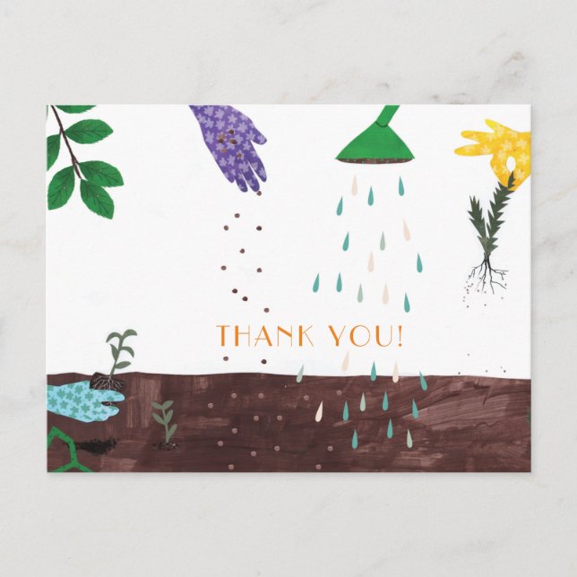 Happy Gardening Season | Gardener Thank You Postcard (Front)