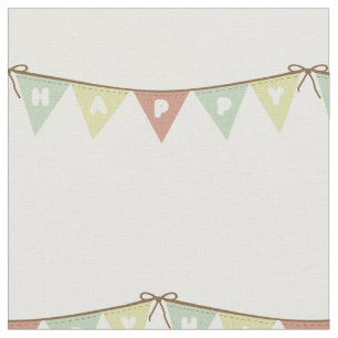 Happy garland flags banner fabric