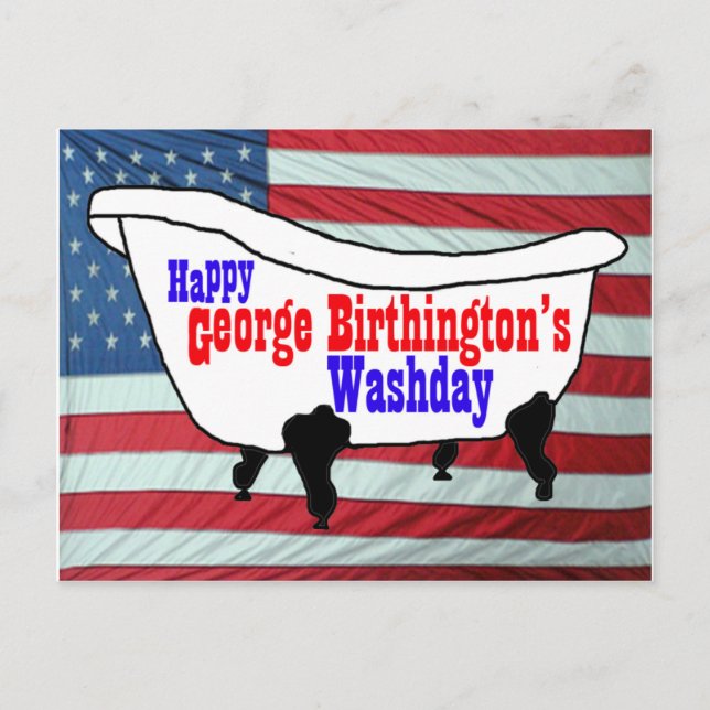 Happy George Birthington's Washday Products Postcard (Front)