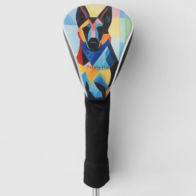 Happy German Shepherd Dog 03 - Kaori Golf Head Cover (Front)