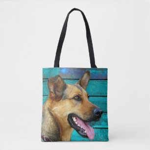 Happy German Shepherd dog Tote Bag