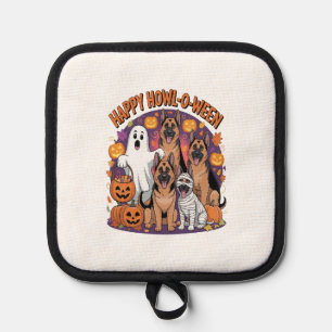 Happy German Shepherd Halloween Pot Holder