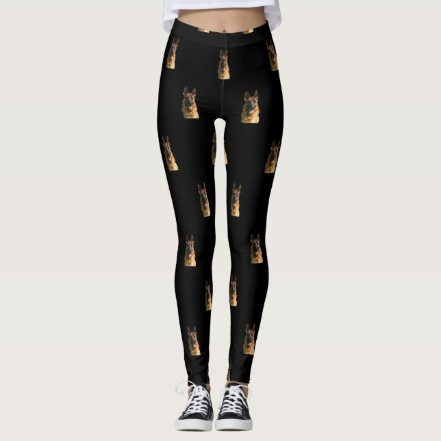 Happy German Shepherd Leggings (Front)