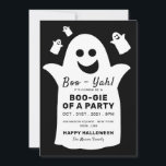 Happy Ghost, Black Halloween Party<br><div class="desc">These invitations are perfect for anyone planning a Halloween celebration. The design features happy ghosts on the front and a tiled ghost pattern on the back and is finished with matching editable wording. This fun design can be personalized to suit your special event and will be the perfect announcement for...</div>