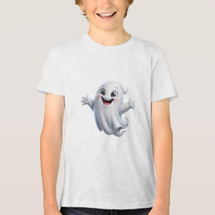 Happy Ghost Cute Halloween Spooky Design Tri-Blend Shirt