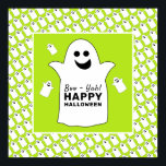 Happy Ghost, Green Halloween Party Poster<br><div class="desc">This Halloween welcome sign is perfect for anyone planning a Halloween celebration. The design features happy ghosts on the front with a tiled ghost pattern and is finished with matching editable wording. This fun design can be personalized to suit your special event and will be the perfect decor for any...</div>