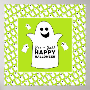 Happy Ghost, Green Halloween Party Poster