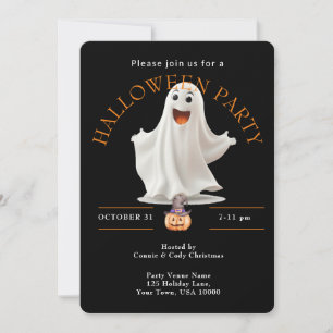HAPPY GHOST HALLOWEEN Party Invitation