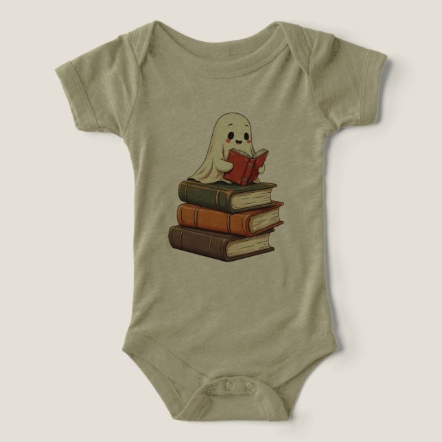 Happy Ghost Reader - Funny Bookworm (Design Front)