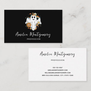 Happy Ghost Retro Hippie Vibe Business Card